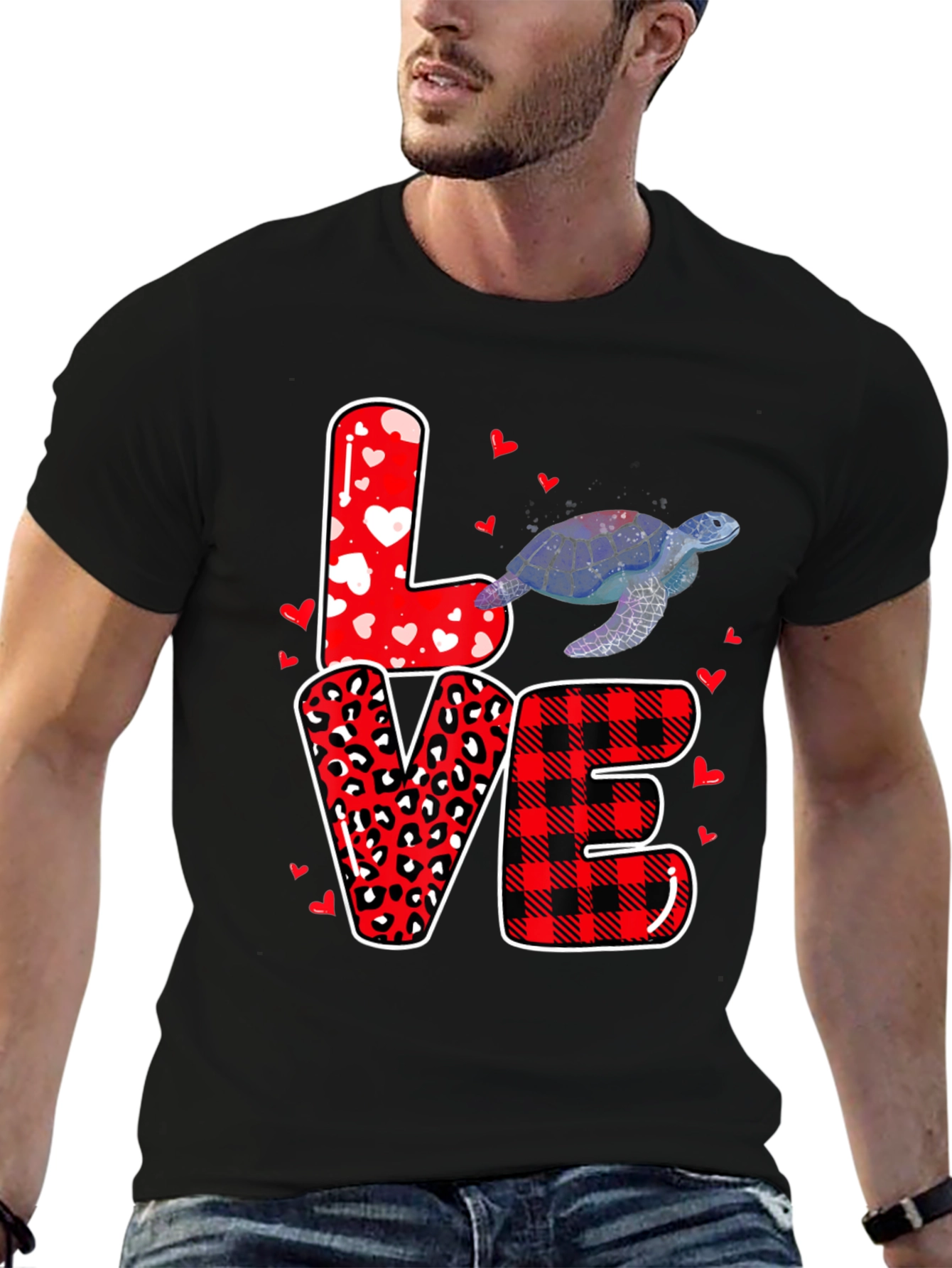 LOVE Turtle Graphic Tee Shirt