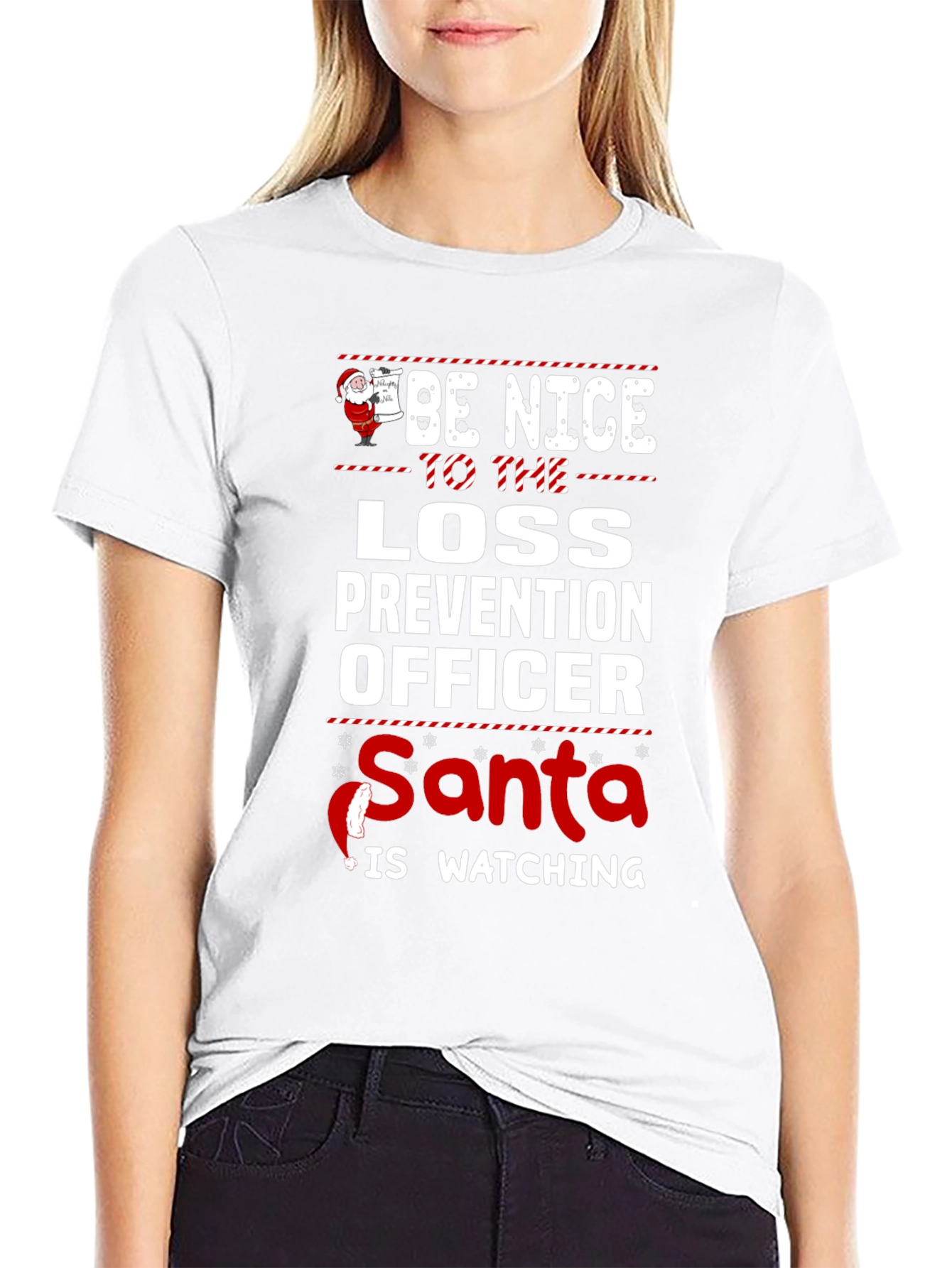 Be Nice to Loss Prevention Officer Santa T-Shirt