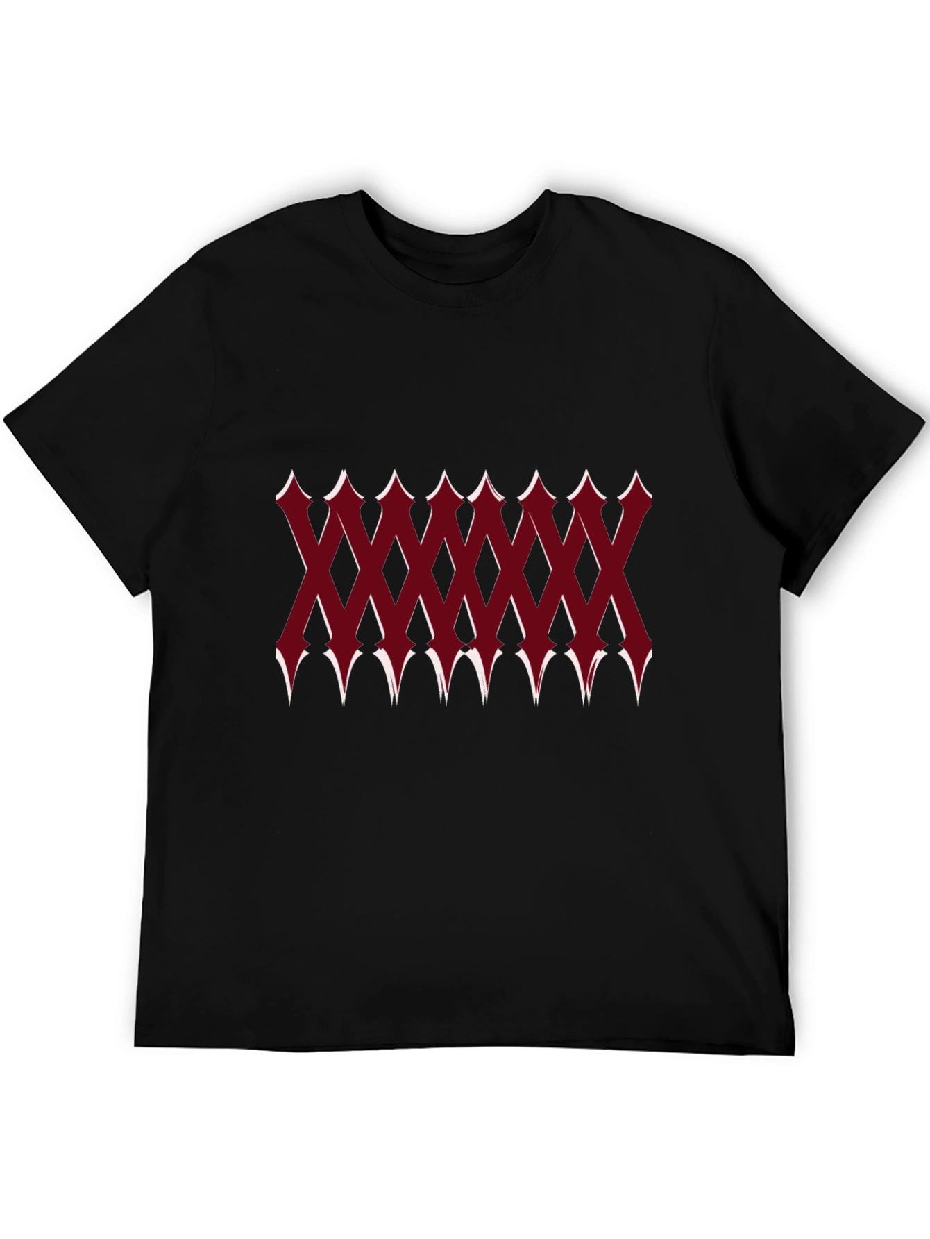 Edgy Geometric Pattern Black T-Shirt