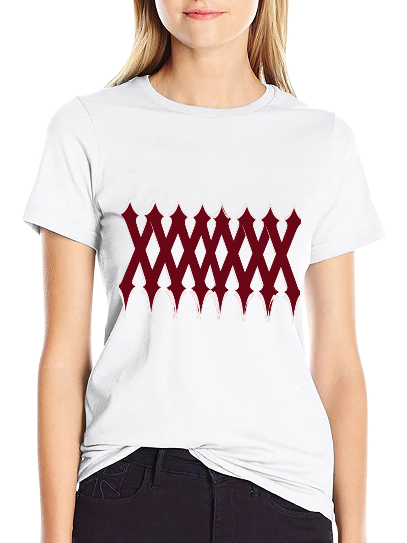 Edgy Geometric Pattern Black T-Shirt
