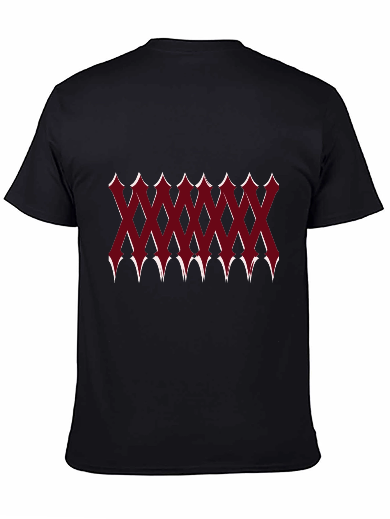 Edgy Geometric Pattern Black T-Shirt