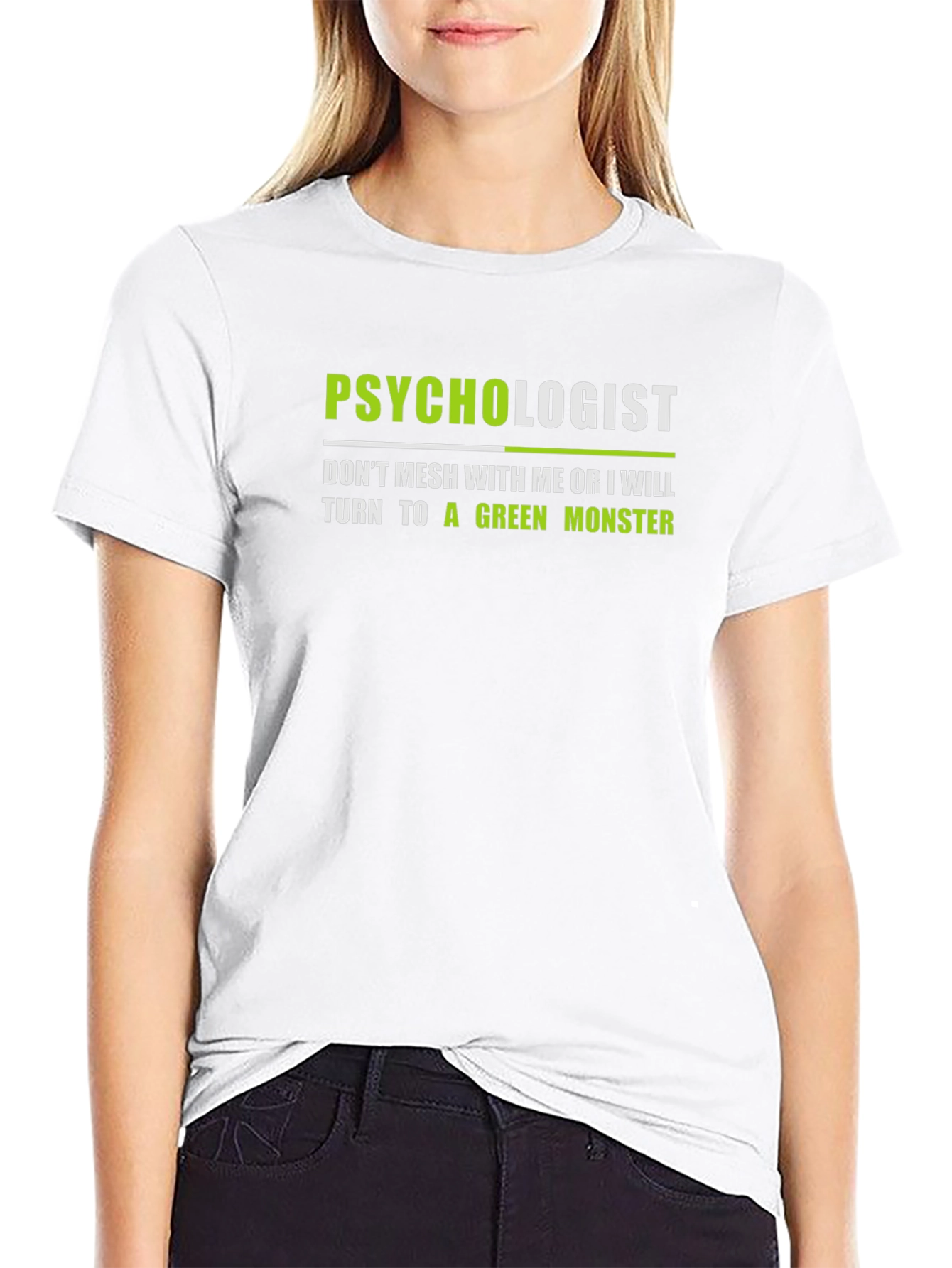 Psychologist Green Monster Graphic T-Shirt