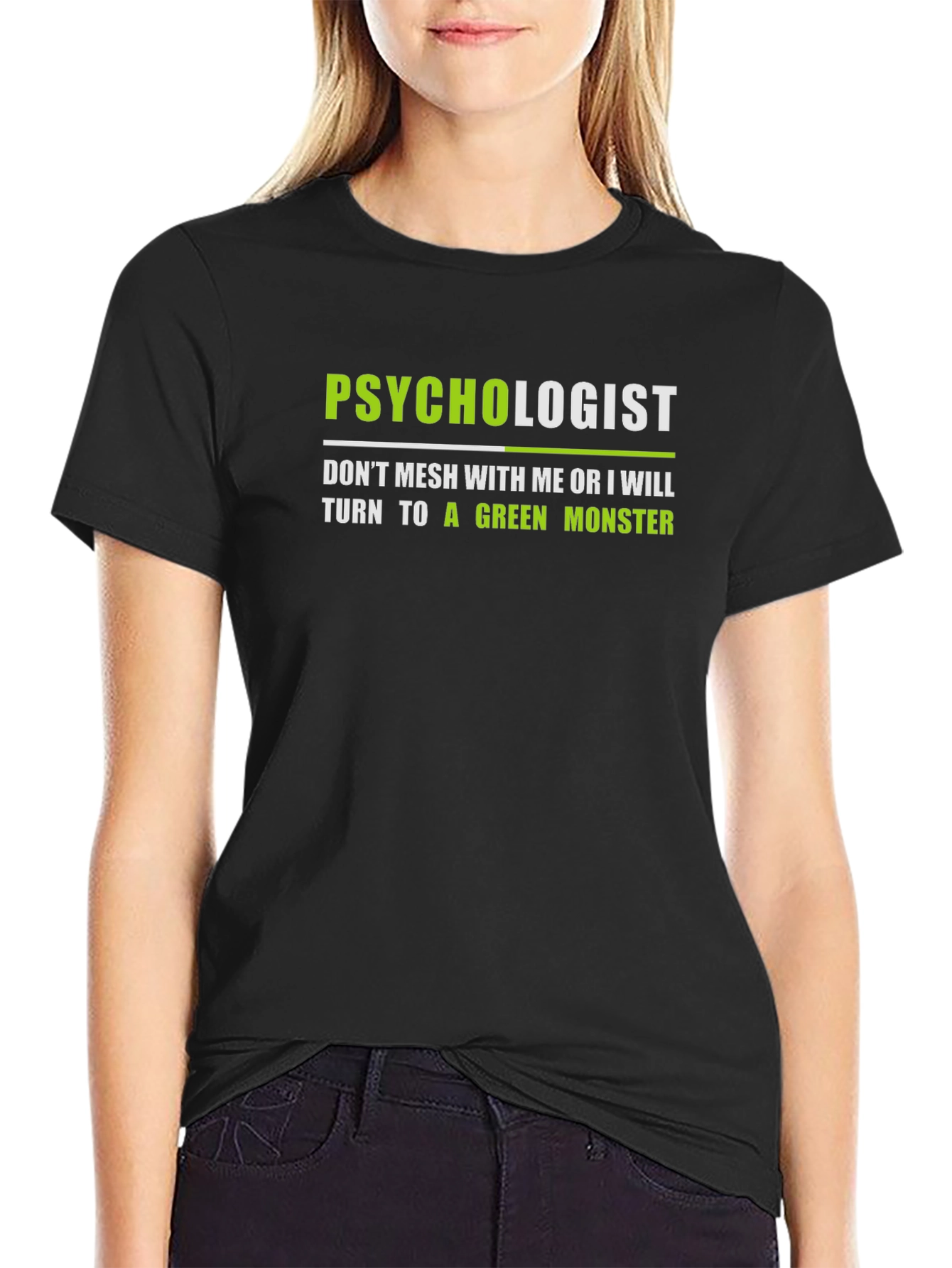 Psychologist Green Monster Graphic T-Shirt