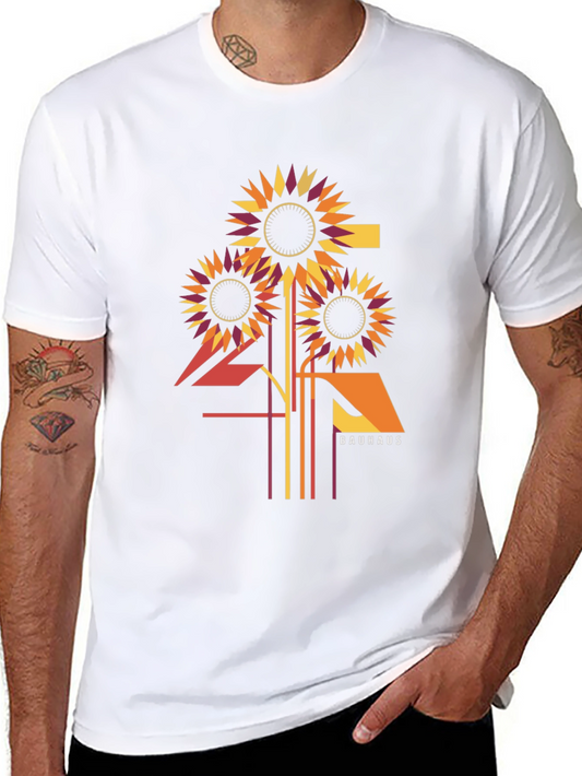Geometric Sunflower Bauhaus T-Shirt