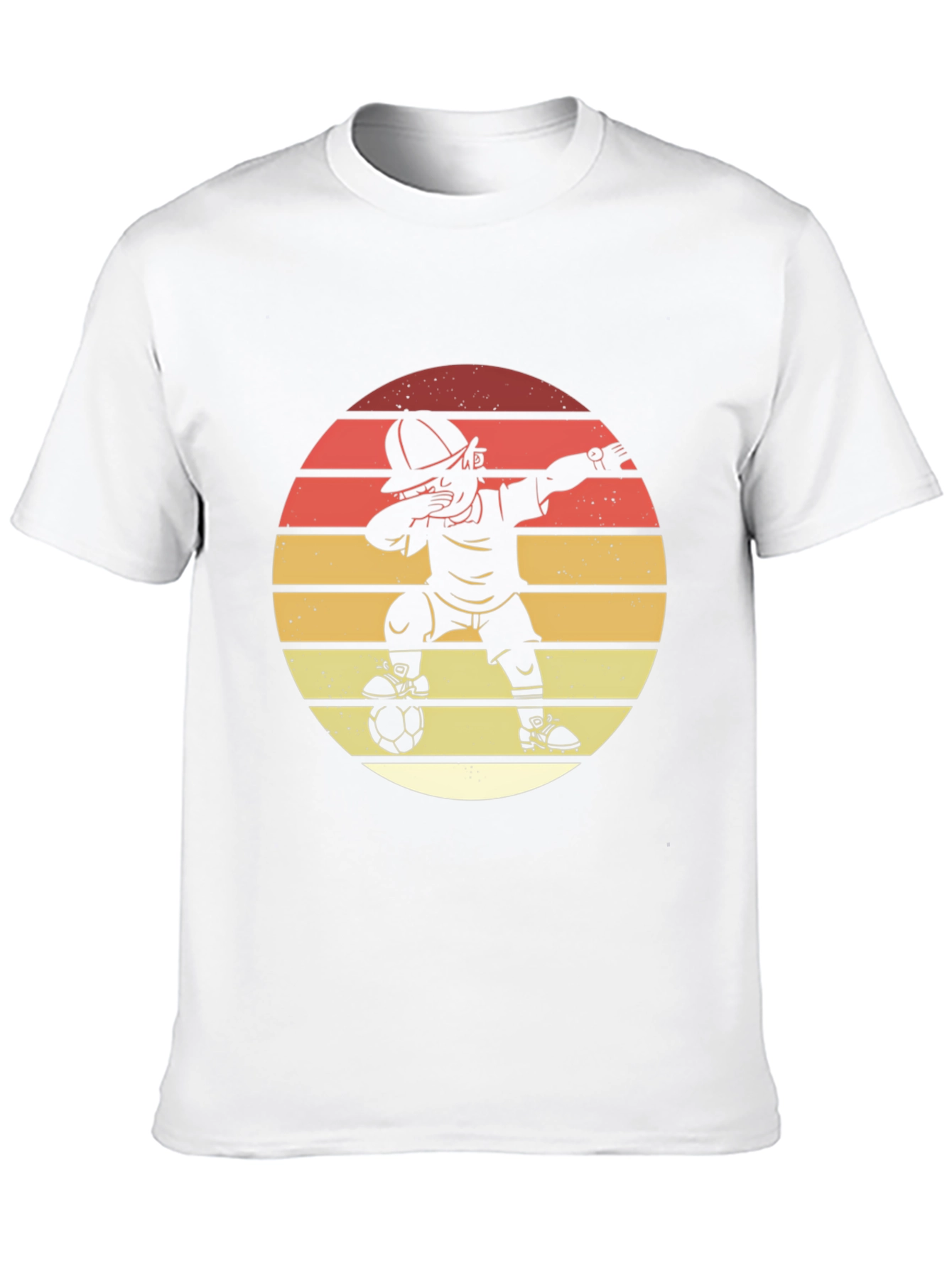 Dabbing Soccer Player Graphic Tee - Retro Style