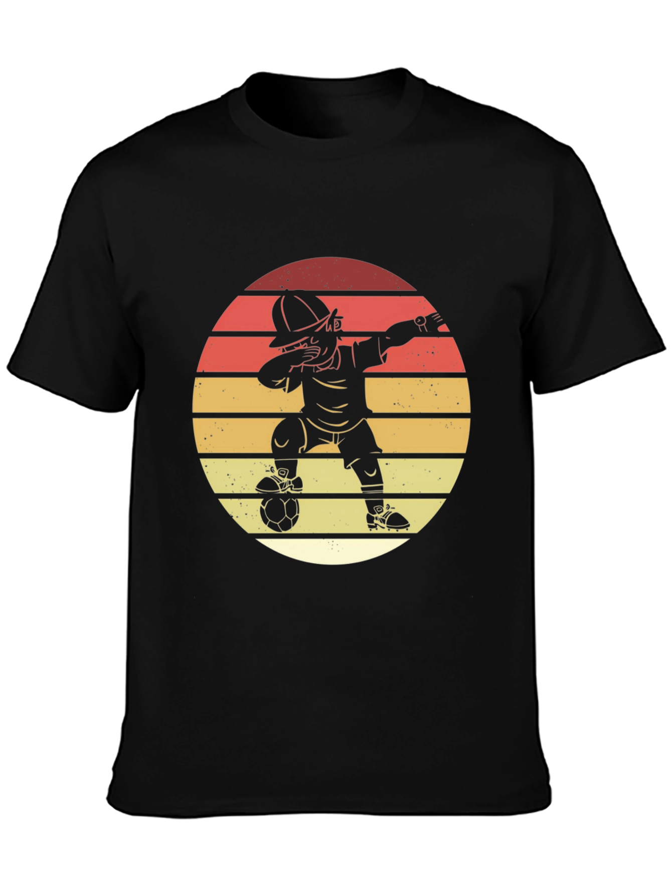 Dabbing Soccer Player Graphic Tee - Retro Style