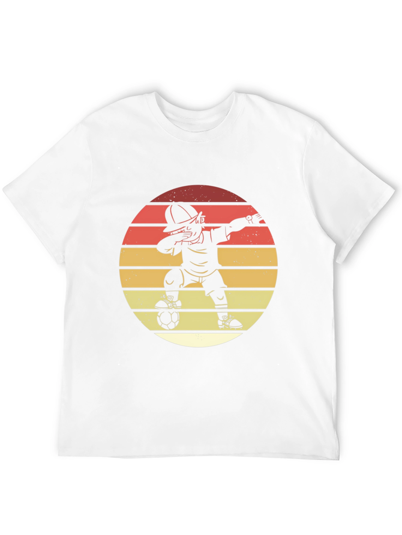 Dabbing Soccer Player Graphic Tee - Retro Style