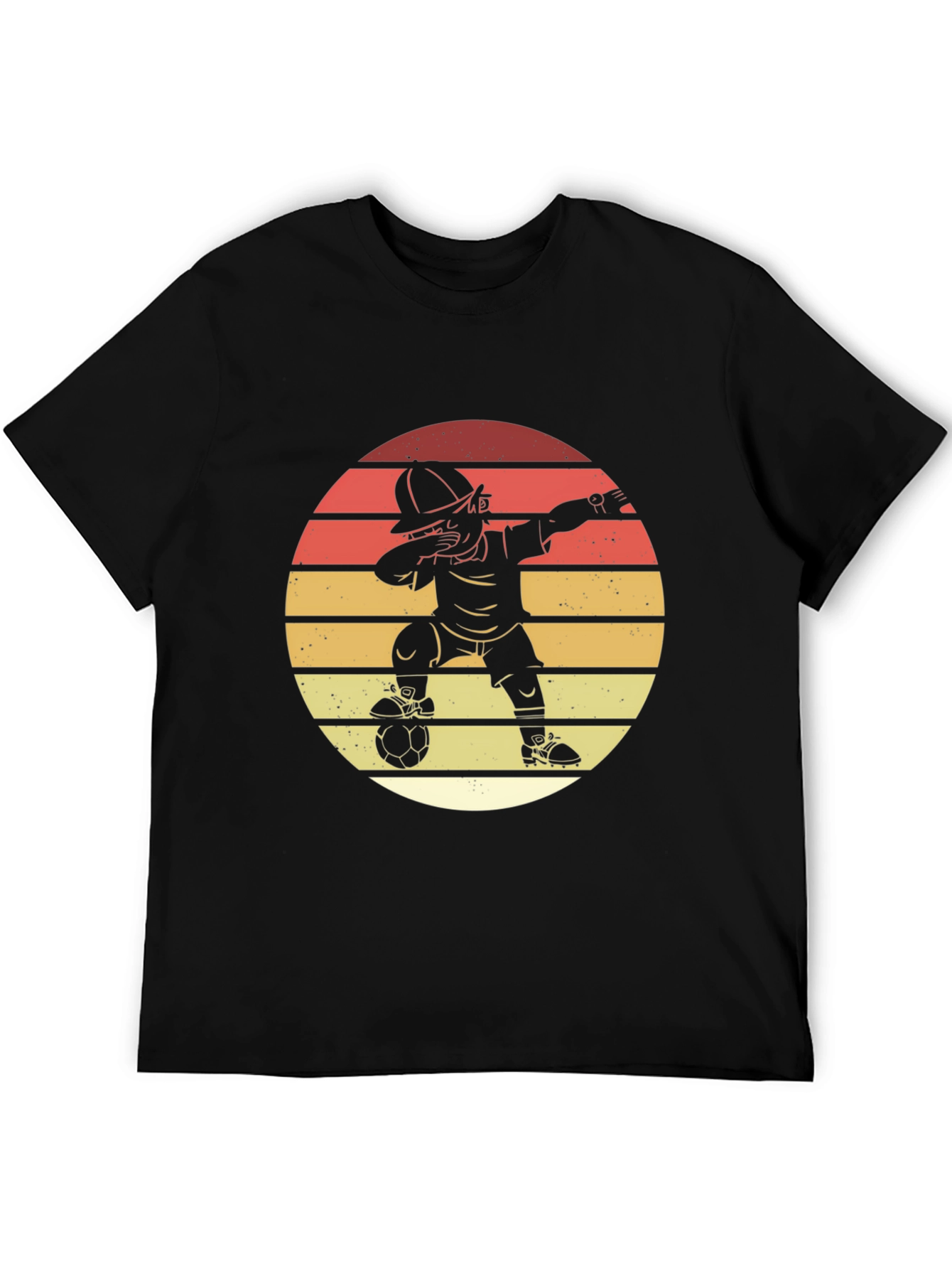 Dabbing Soccer Player Graphic Tee - Retro Style