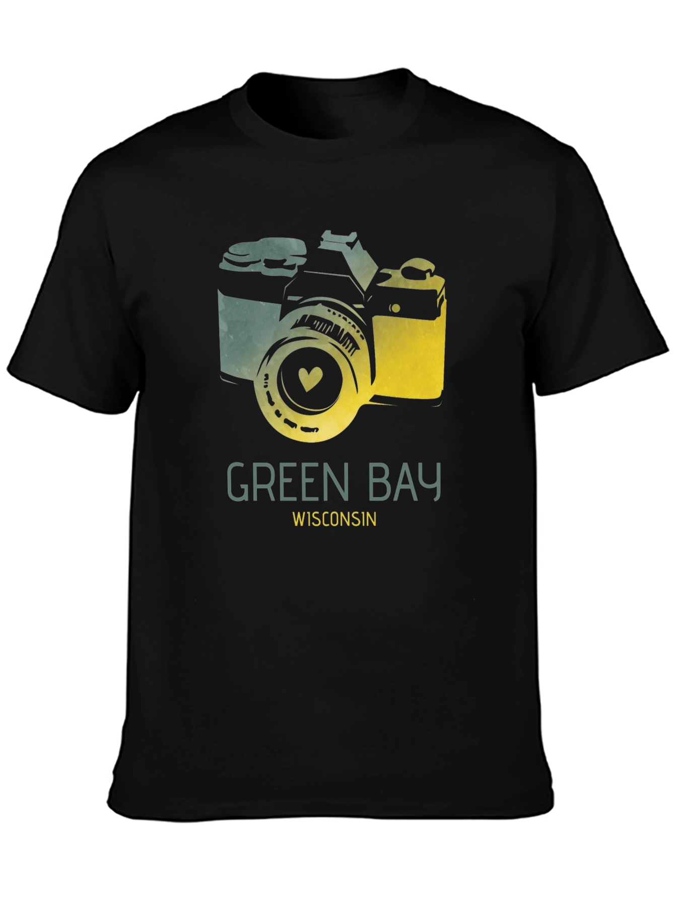 Green Bay Wisconsin Camera Graphic T-Shirt