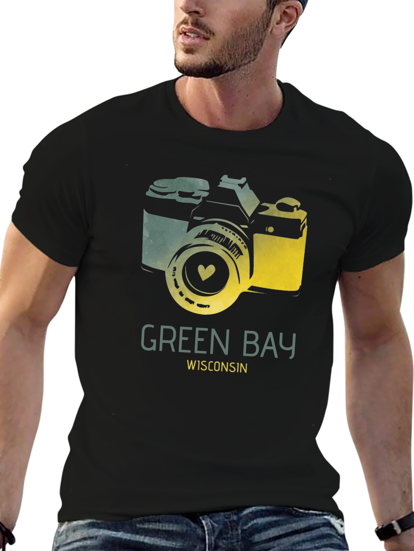 Green Bay Wisconsin Camera Graphic T-Shirt