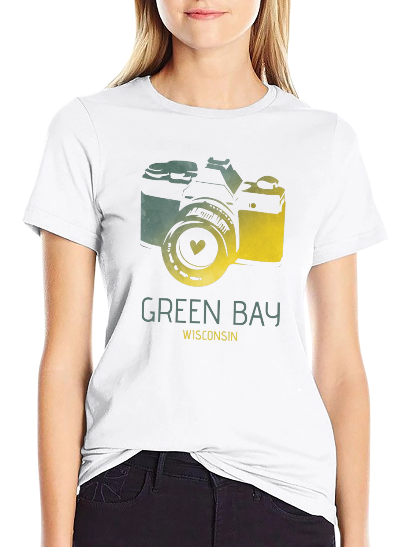 Green Bay Wisconsin Camera Graphic T-Shirt