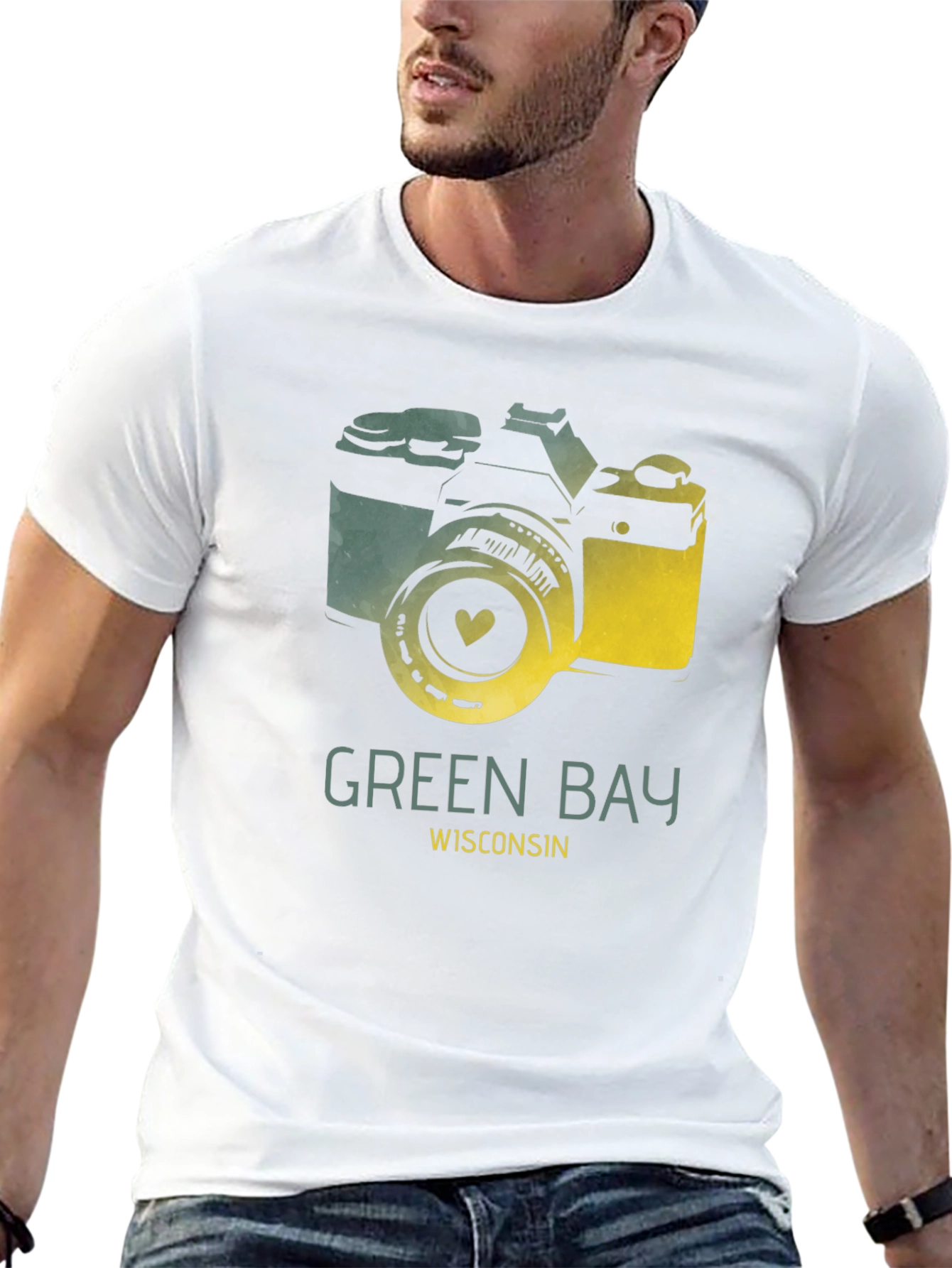 Green Bay Wisconsin Camera Graphic T-Shirt