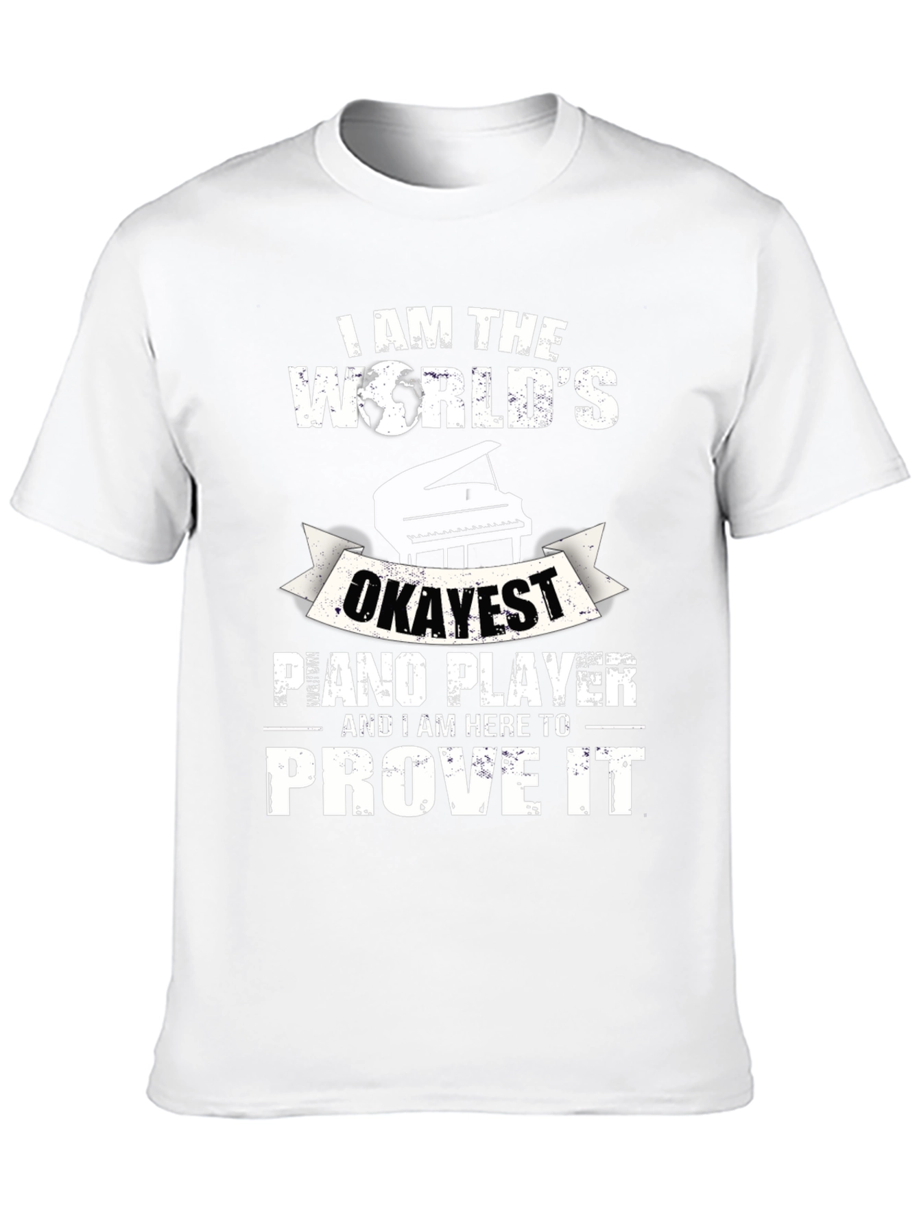 Okayest Piano Player Graphic Tee - Novelty Musician T-Shirt