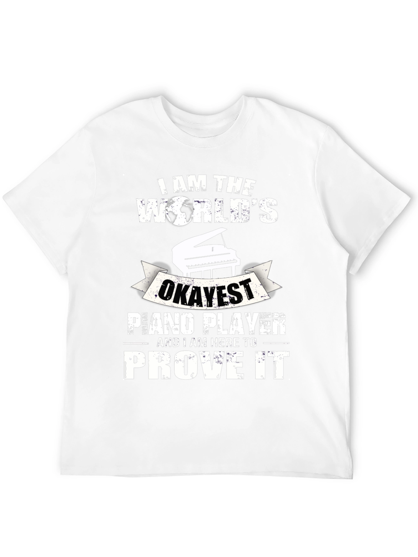 Okayest Piano Player Graphic Tee - Novelty Musician T-Shirt