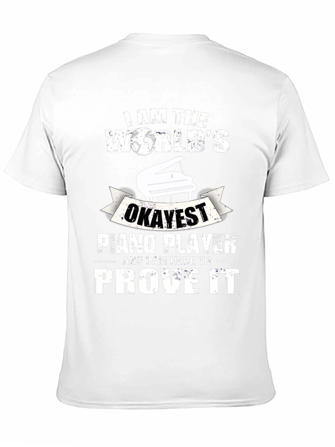 Okayest Piano Player Graphic Tee - Novelty Musician T-Shirt