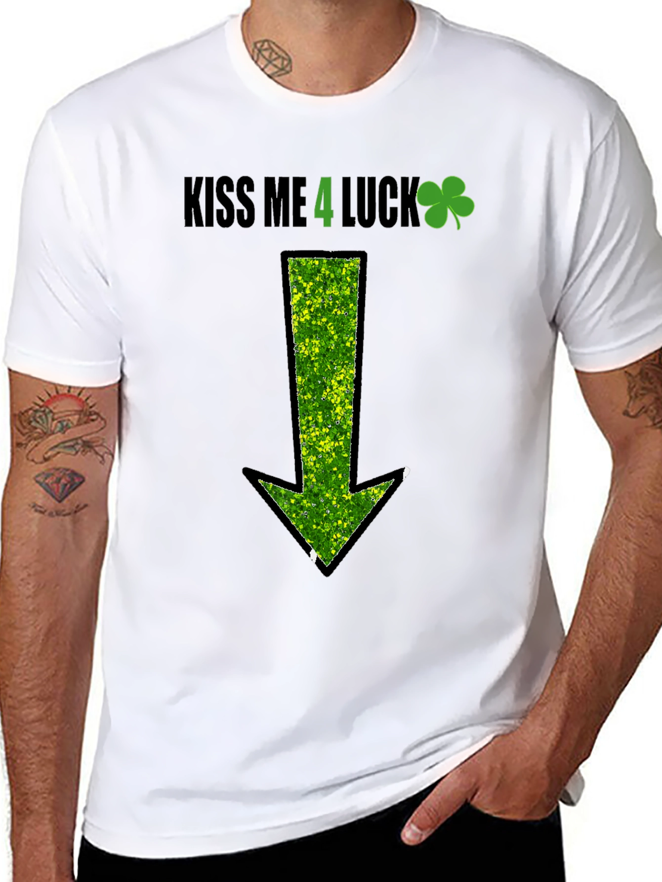 Kiss Me 4 Luck St. Patricks Day Arrow T-Shirt