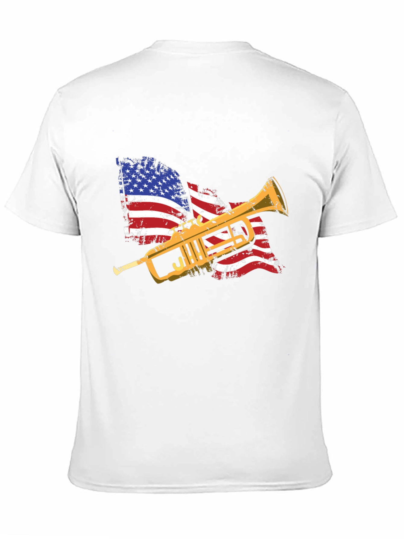American Flag Trumpet Graphic Tee