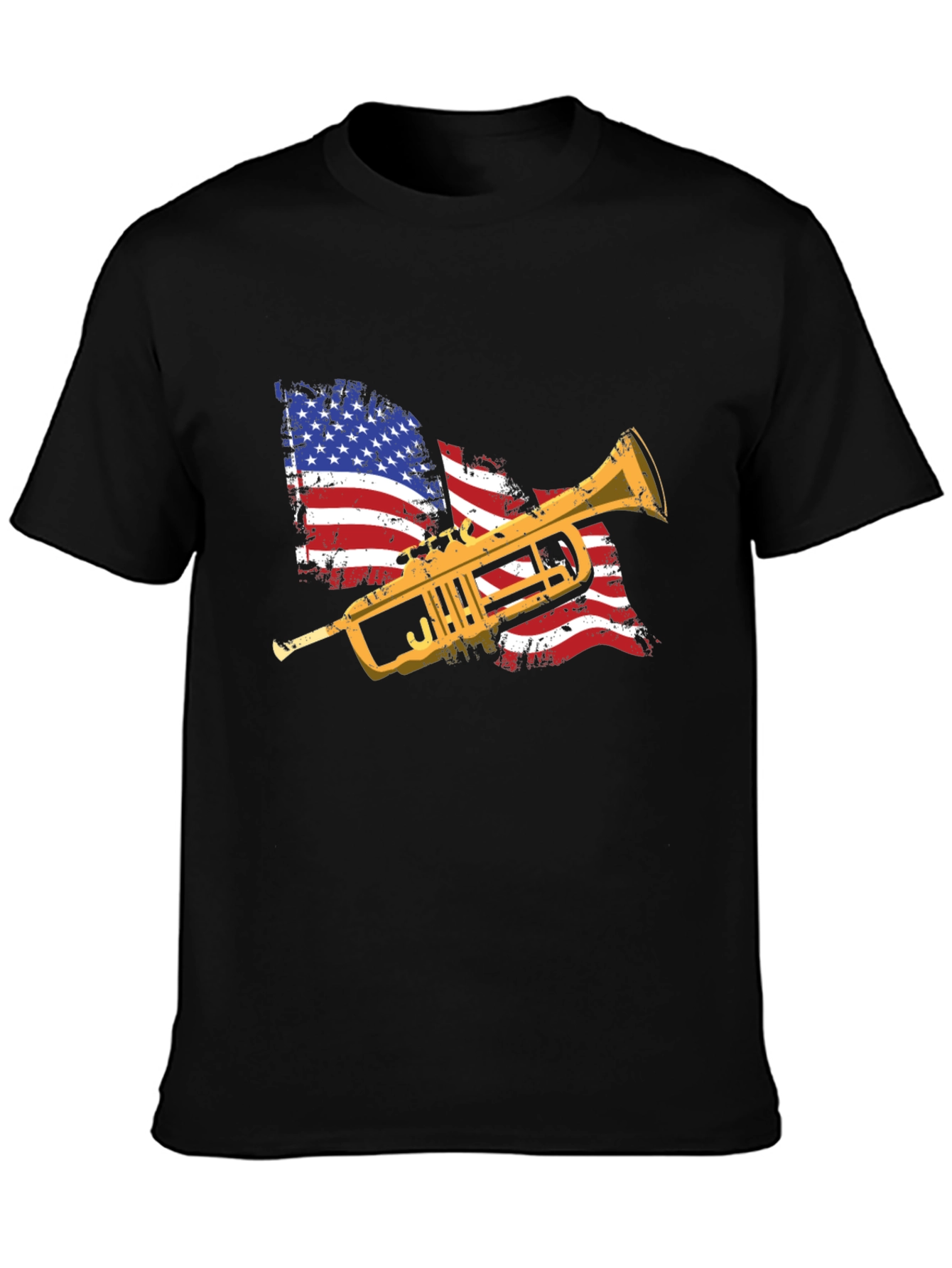 American Flag Trumpet Graphic Tee