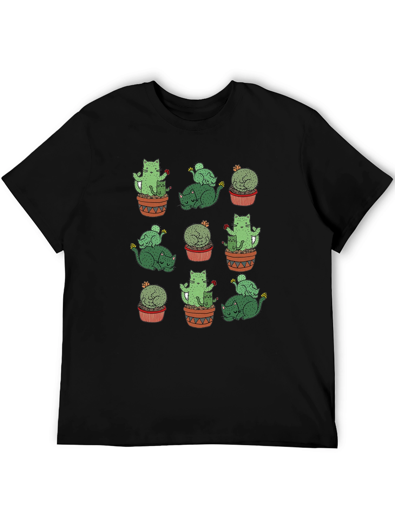 Cactus Cat Graphic Tee - Quirky Comfort