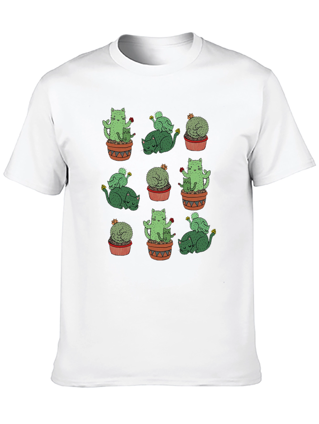 Cactus Cat Graphic Tee - Quirky Comfort
