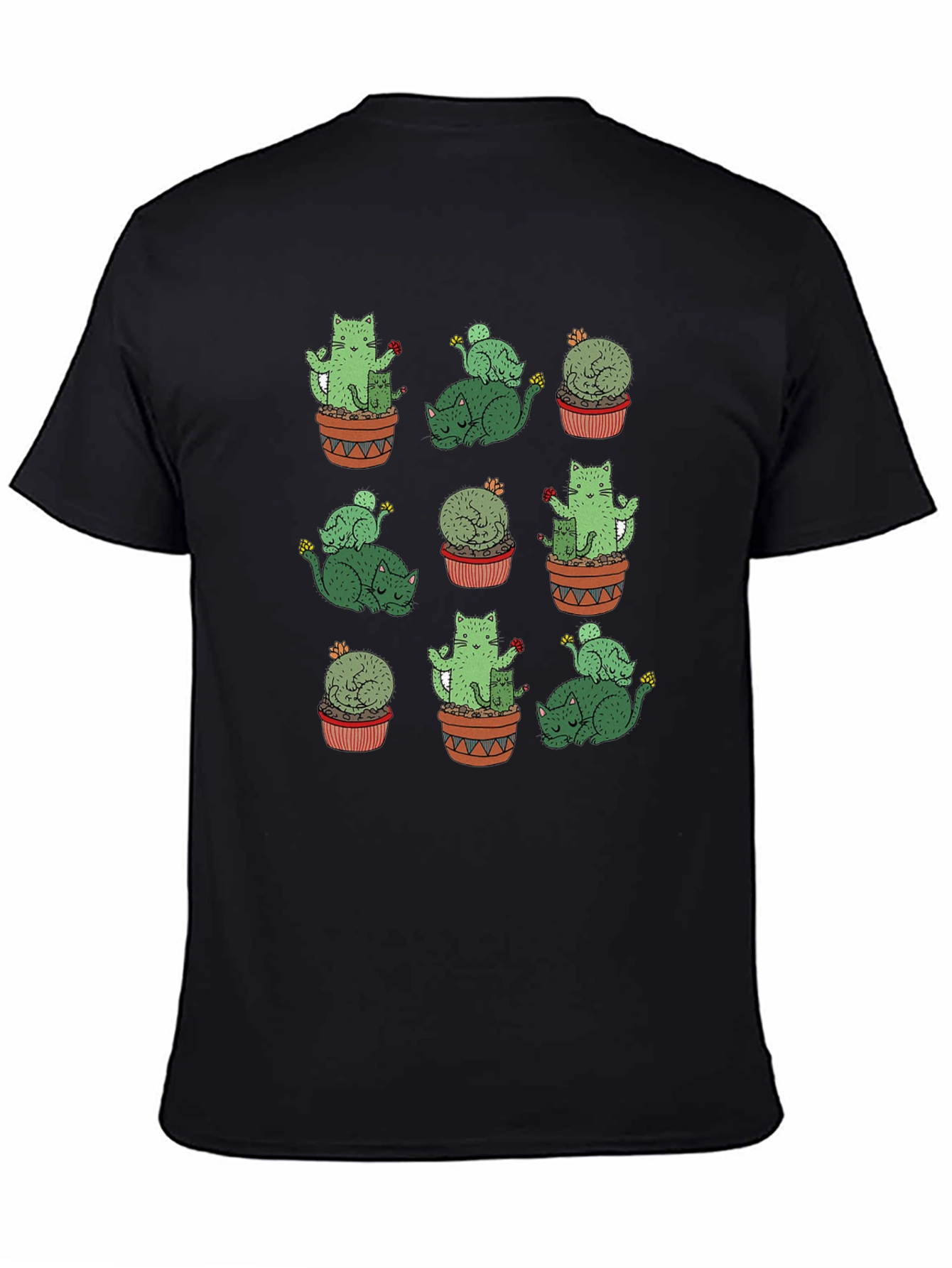 Cactus Cat Graphic Tee - Quirky Comfort