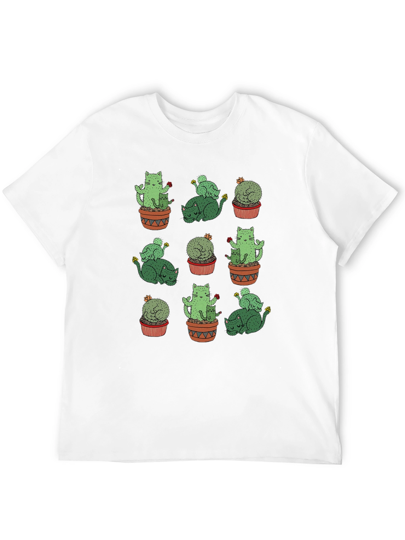 Cactus Cat Graphic Tee - Quirky Comfort