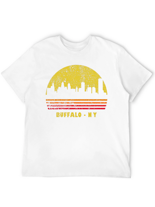 Buffalo NY Skyline Retro Graphic T-Shirt