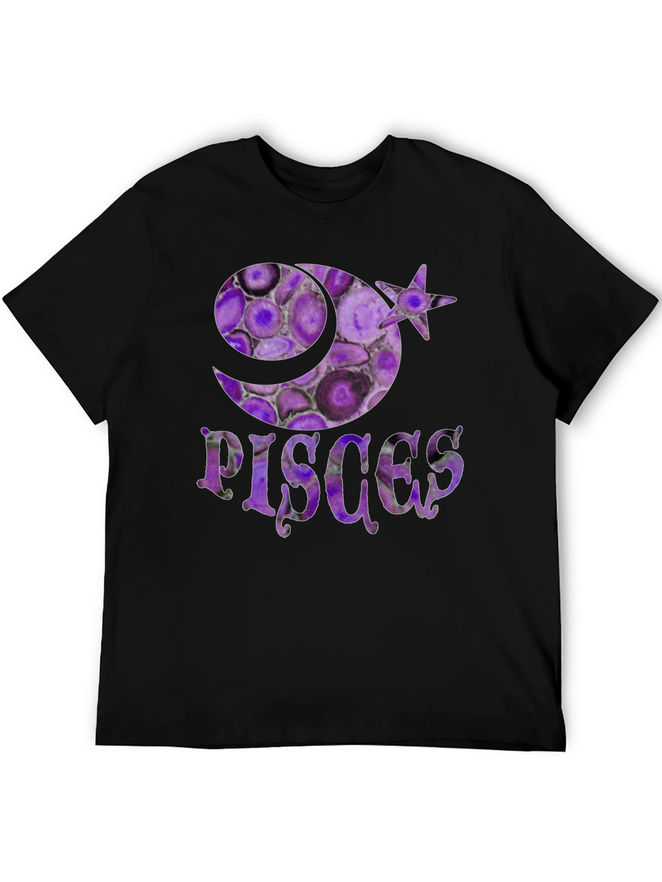 Pisces Zodiac Sign T-Shirt - Purple Agate Style
