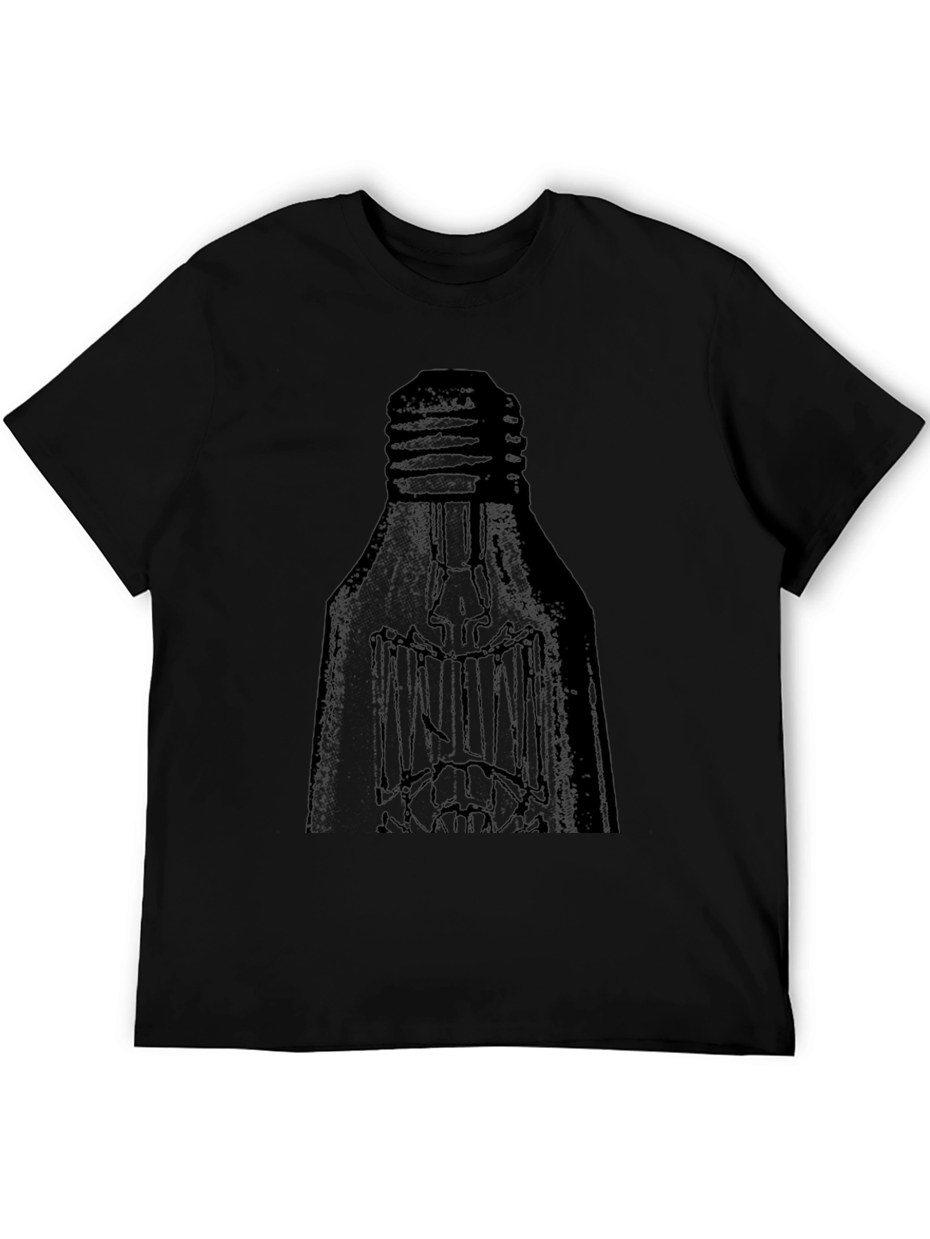 Mens Black T-Shirt with Light Bulb Design