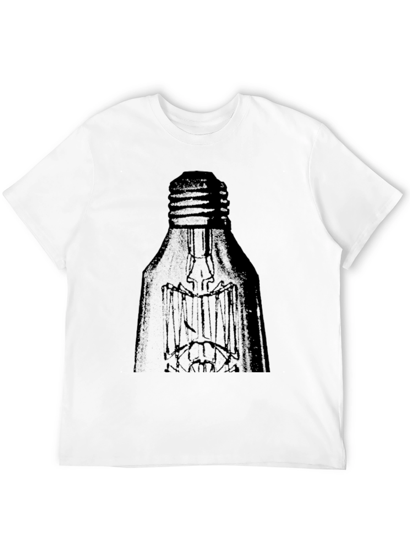 Mens Black T-Shirt with Light Bulb Design