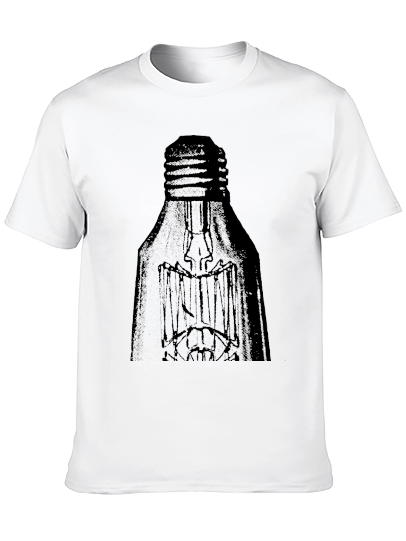 Mens Black T-Shirt with Light Bulb Design