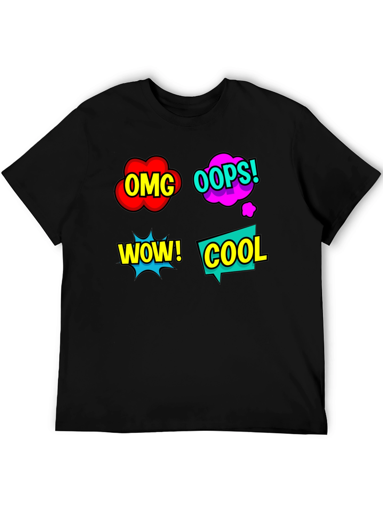 Comic Speech Bubble T-Shirt - OMG! WOW! COOL!