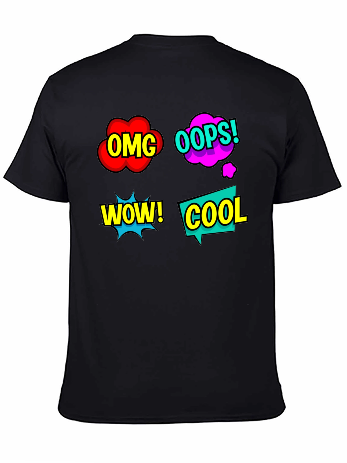 Comic Speech Bubble T-Shirt - OMG! WOW! COOL!