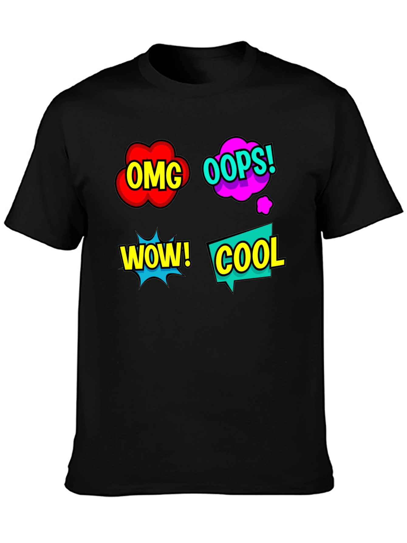 Comic Speech Bubble T-Shirt - OMG! WOW! COOL!