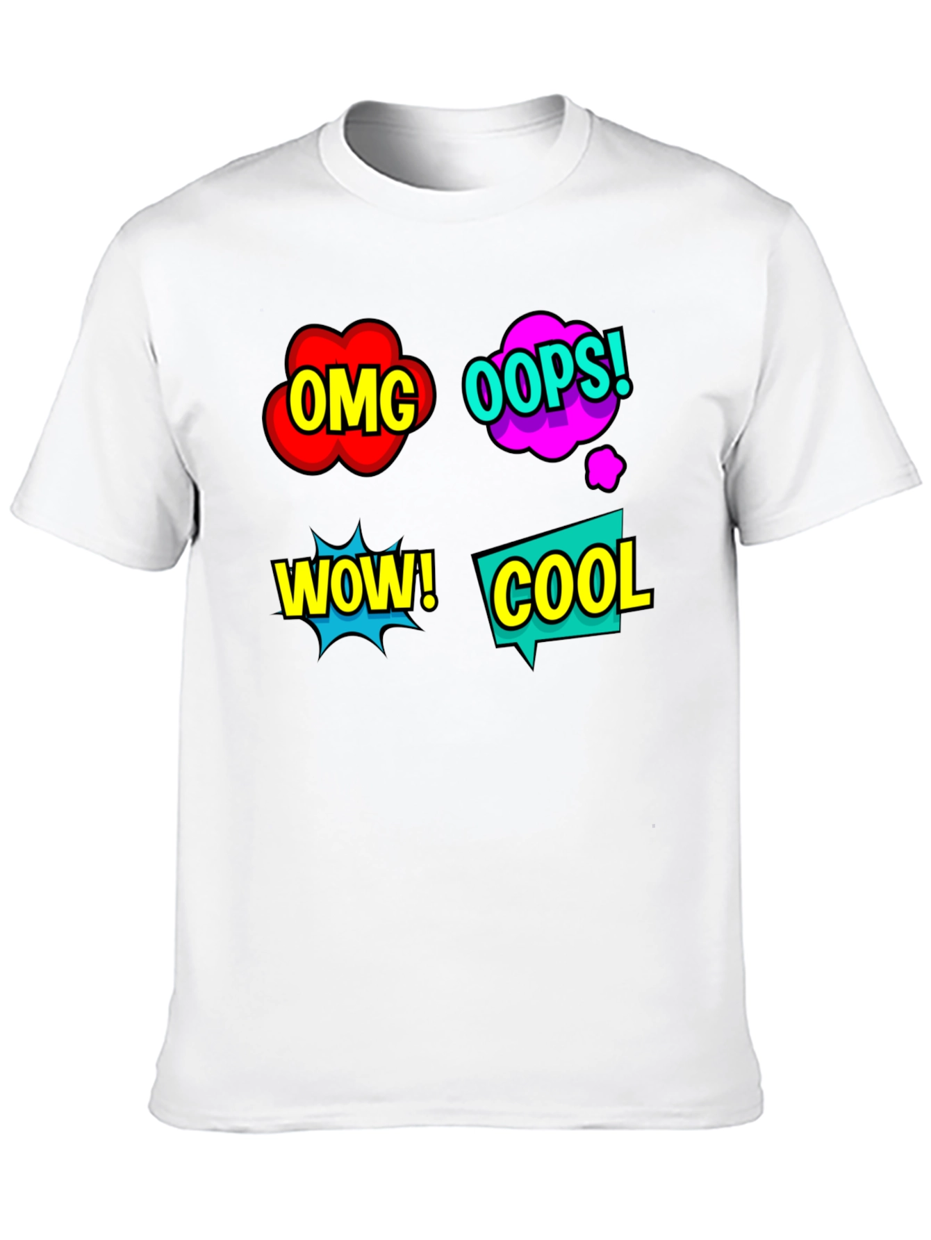 Comic Speech Bubble T-Shirt - OMG! WOW! COOL!
