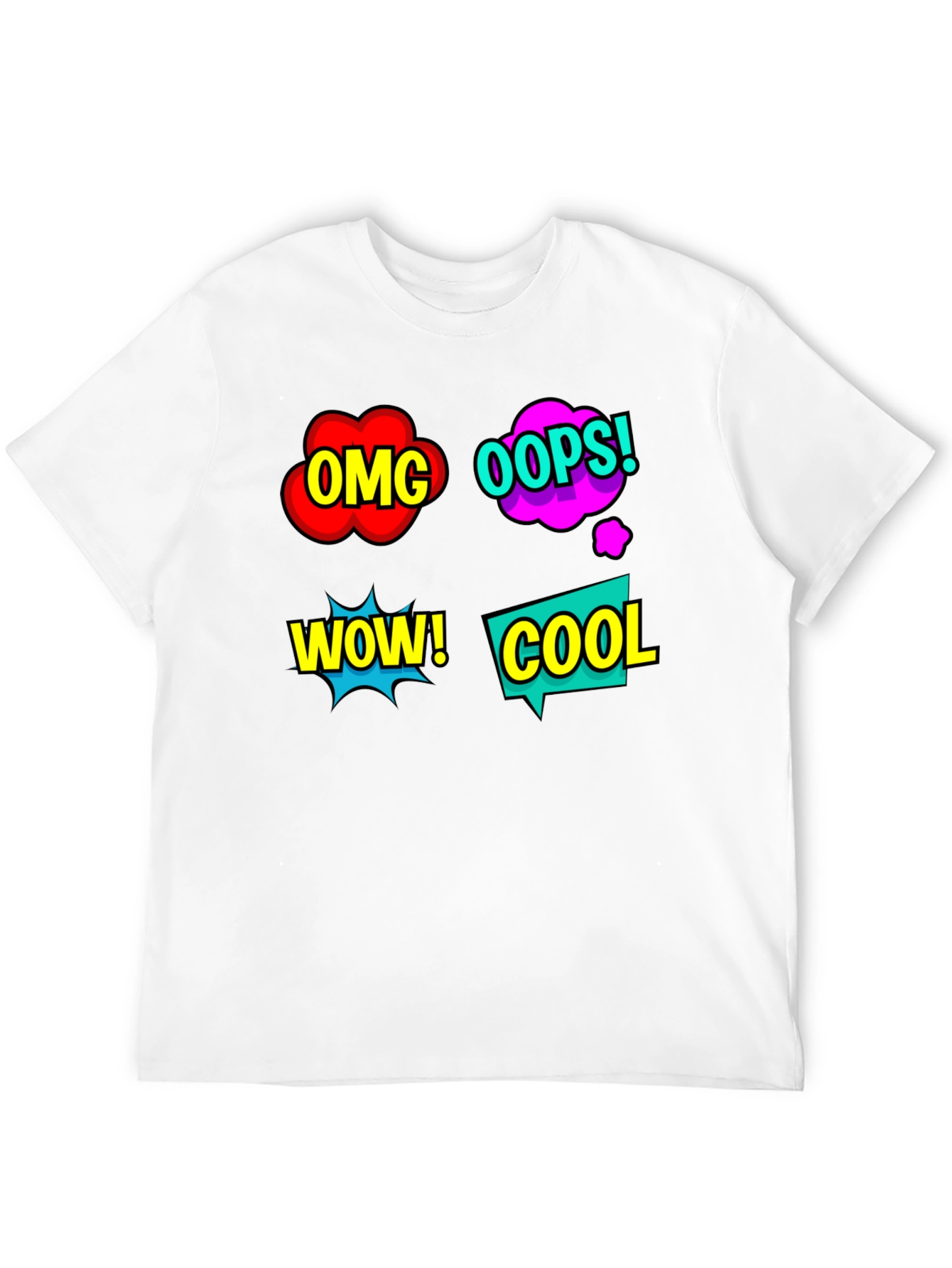Comic Speech Bubble T-Shirt - OMG! WOW! COOL!