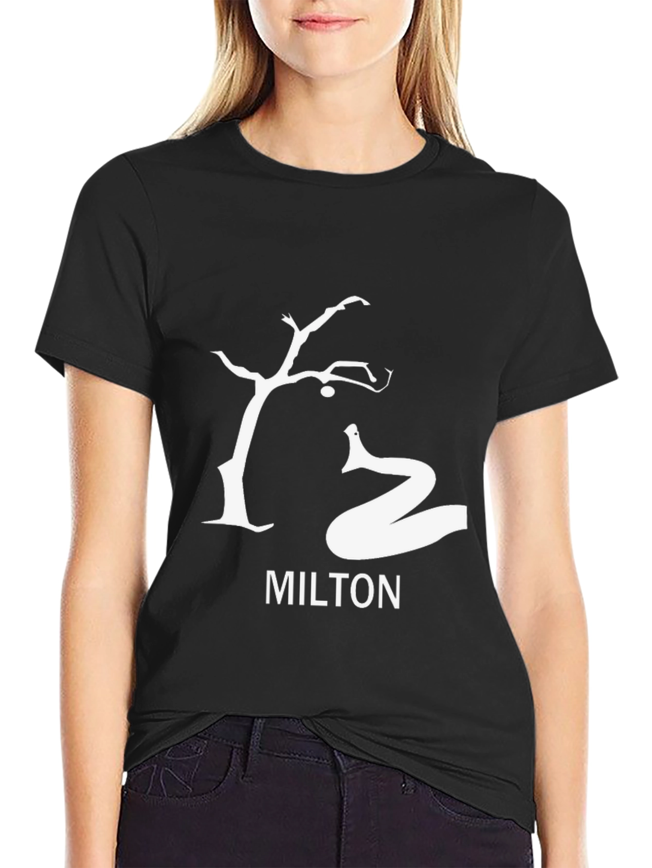 Milton Tree and Snake Black T-Shirt