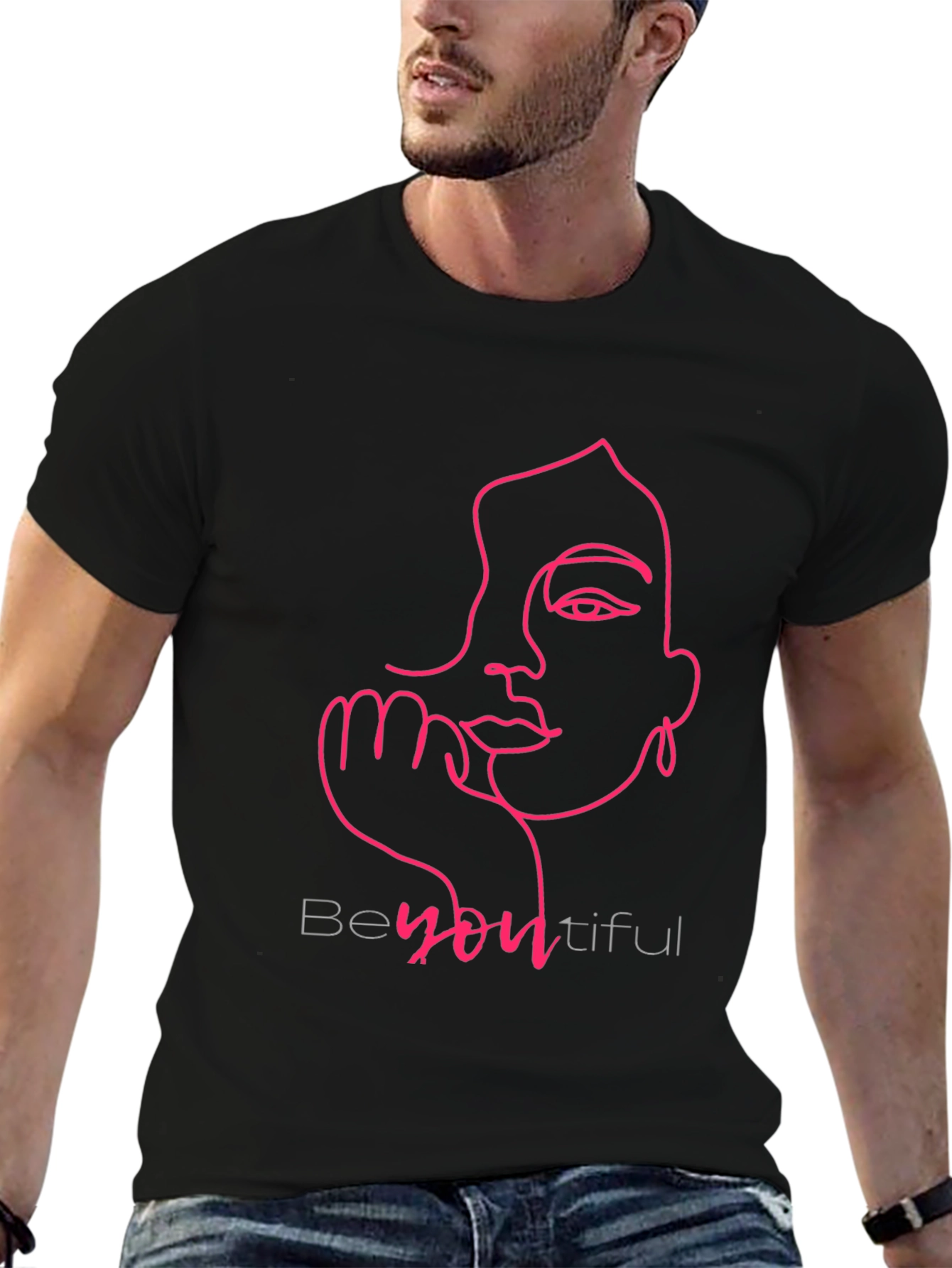 BeYOUtiful Line Art Tee - Stylish Graphic T-Shirt