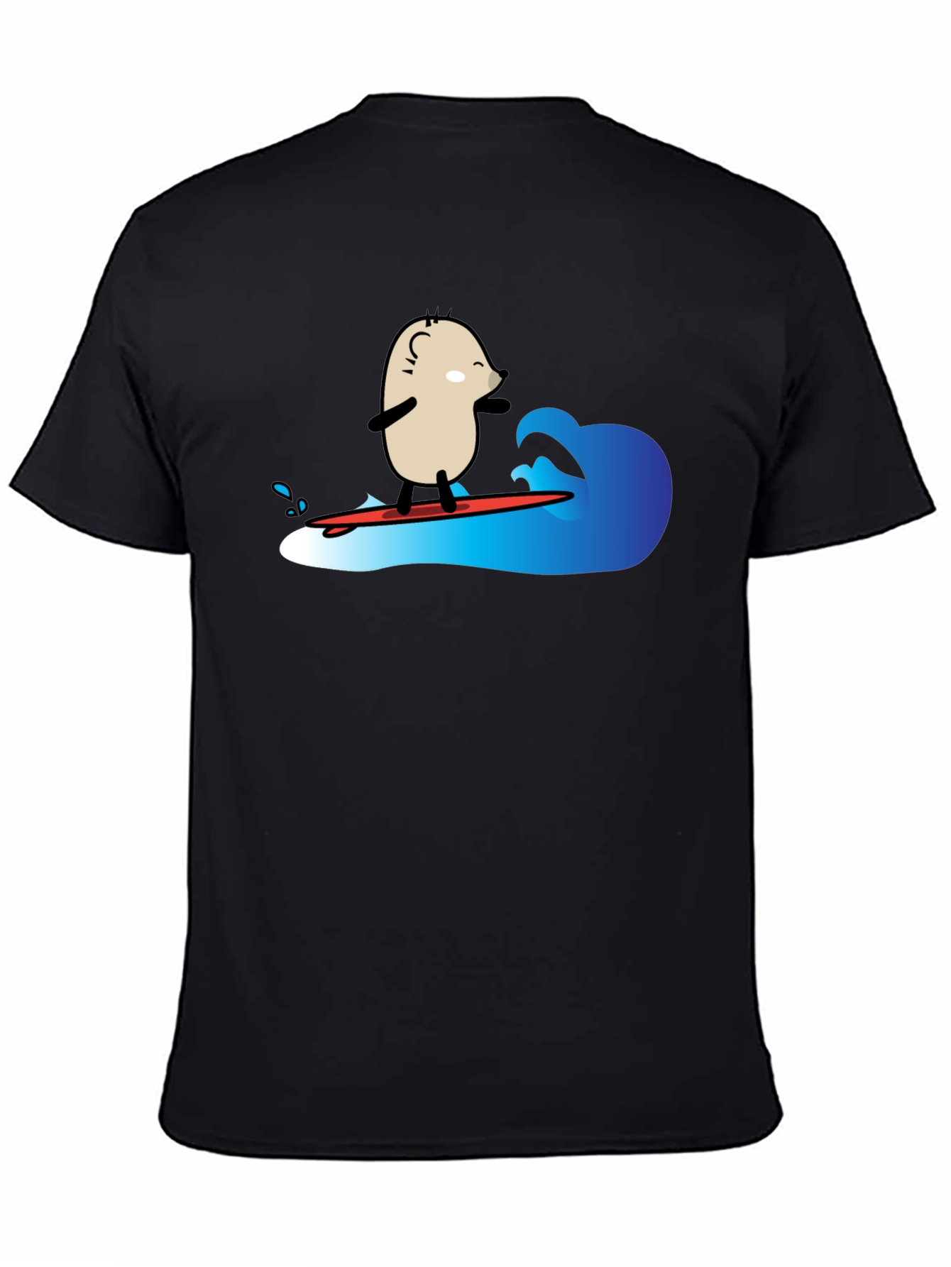 Surfing Potato Black T-Shirt