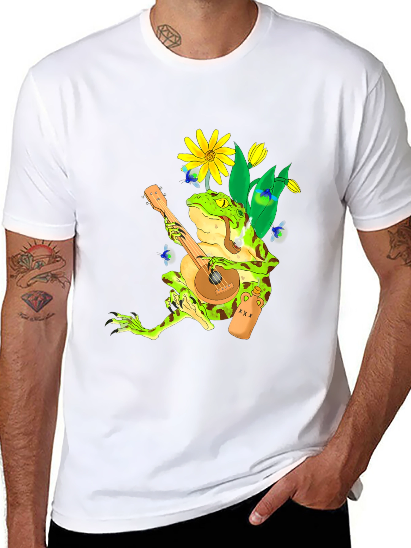 Frog Playing Banjo Graphic Tee