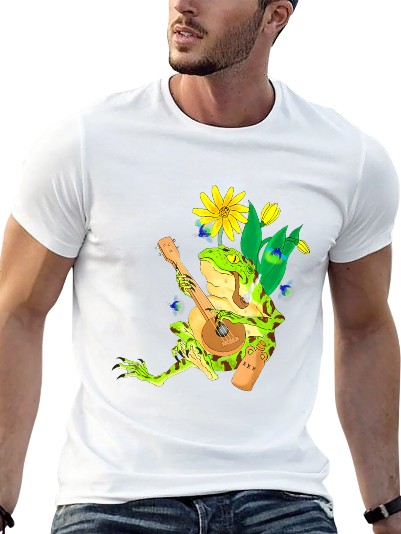 Frog Playing Banjo Graphic Tee