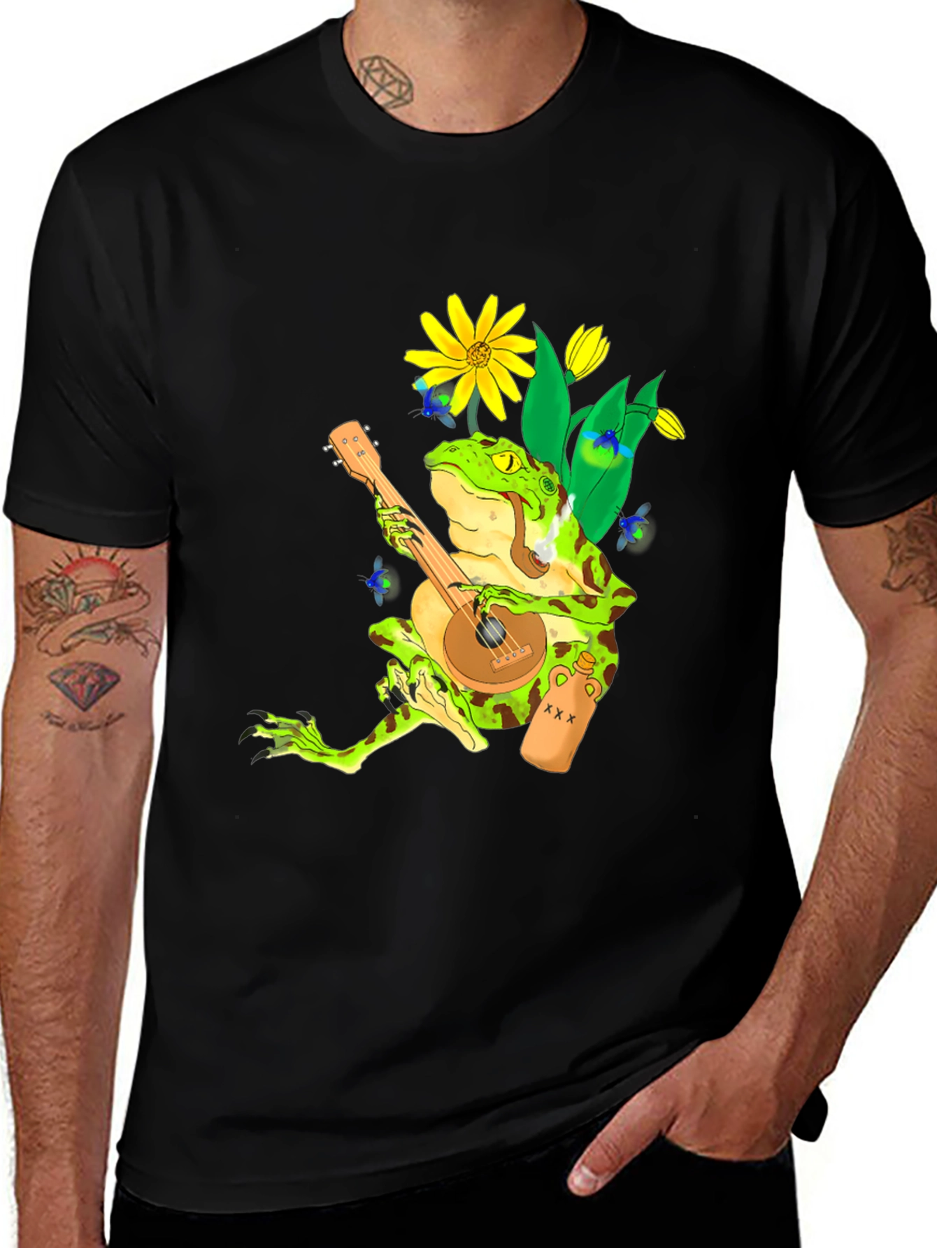 Frog Playing Banjo Graphic Tee