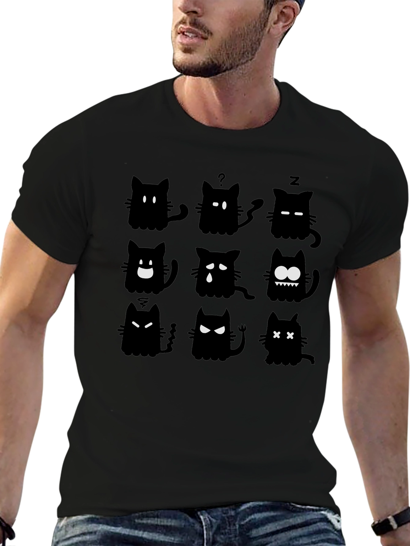 Black Cat Moods Graphic Tee