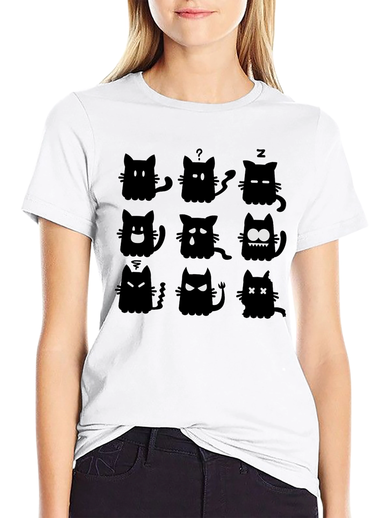Black Cat Moods Graphic Tee
