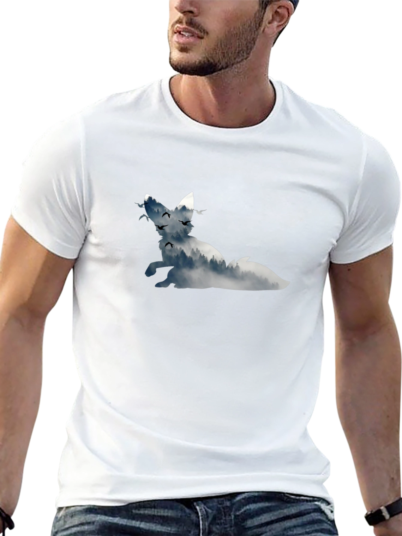 Fox Silhouette Graphic Black T-Shirt