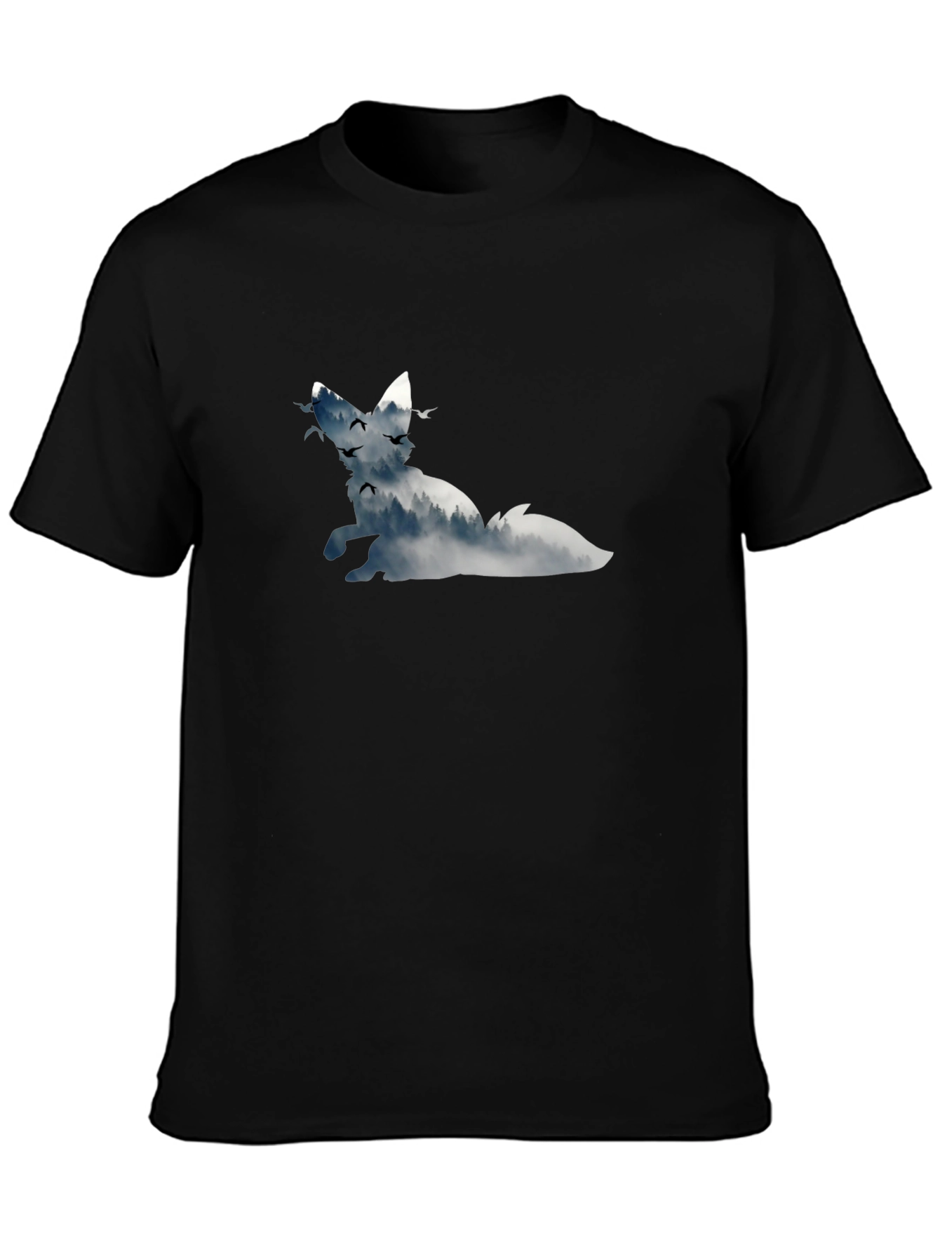 Fox Silhouette Graphic Black T-Shirt