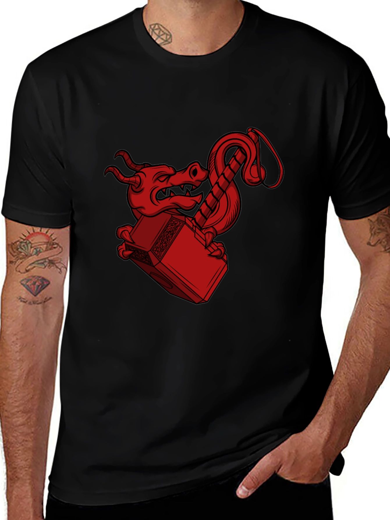 Dragon Mjolnir T-Shirt - Epic Graphic Tee