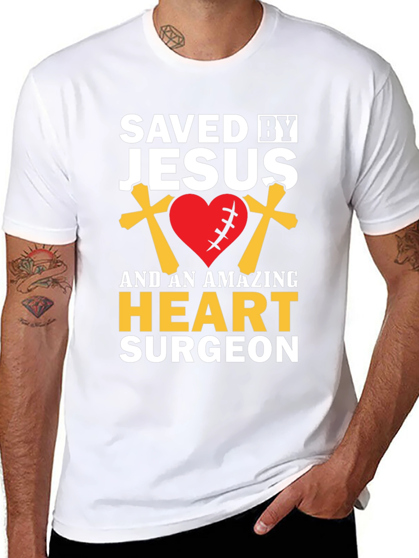Saved By Jesus Heart Surgeon Graphic Tee
