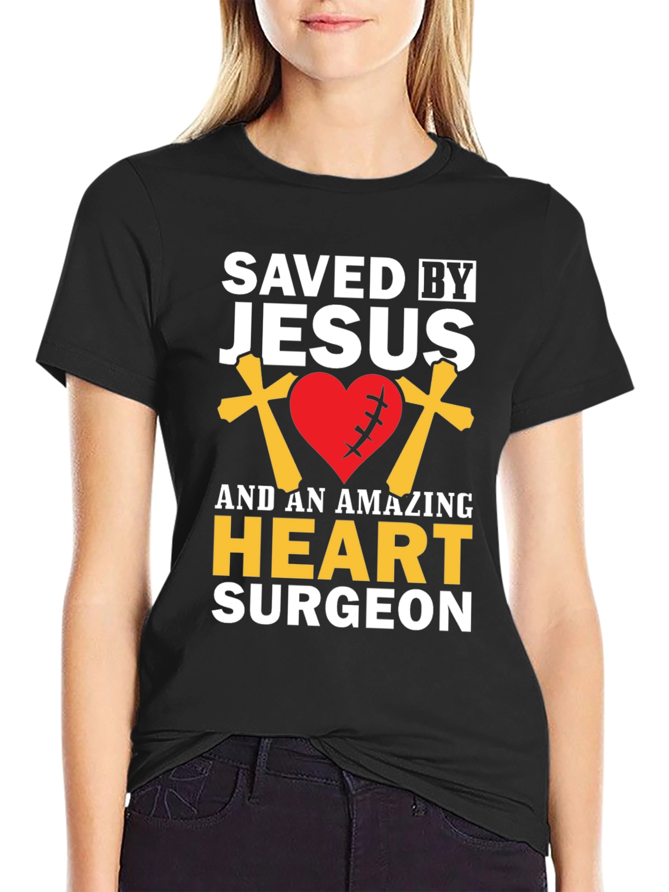 Saved By Jesus Heart Surgeon Graphic Tee