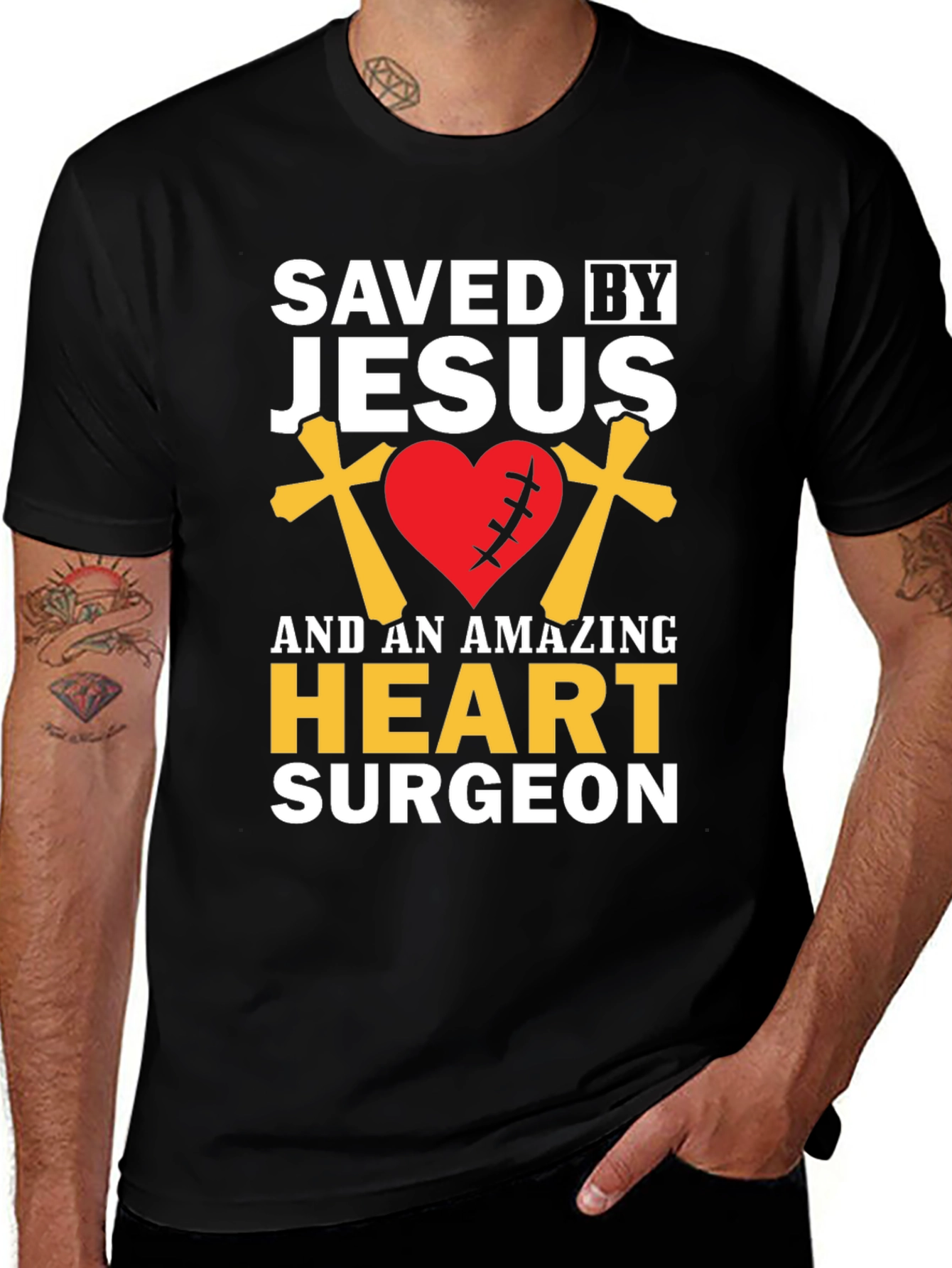 Saved By Jesus Heart Surgeon Graphic Tee